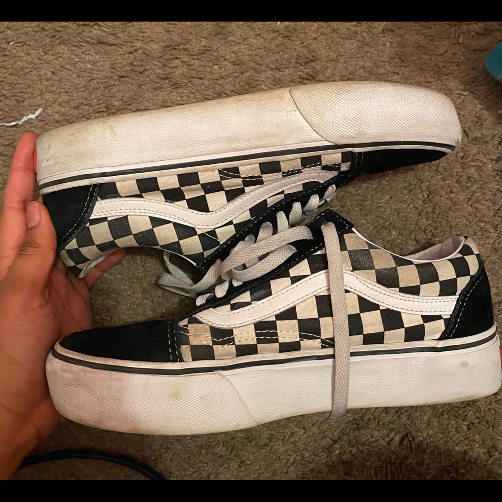 Platform checkered vans